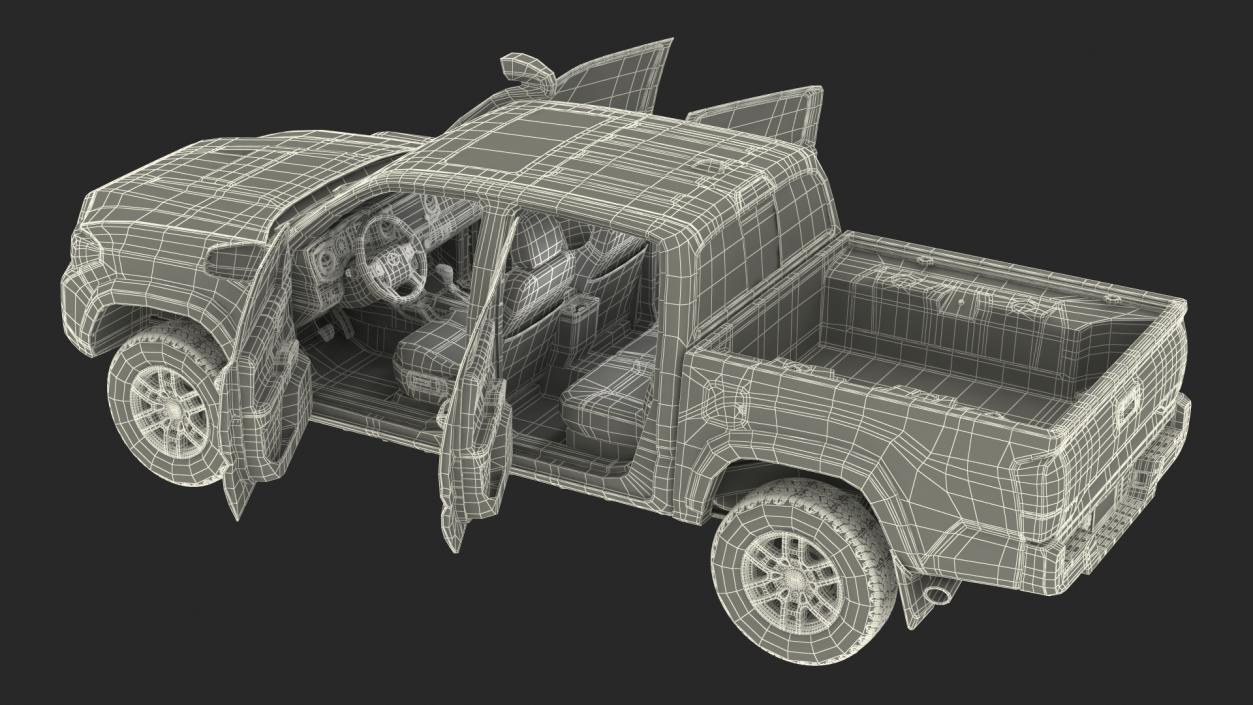 3D model Toyota Tacoma TRD Pro Voodoo Blue 2021 Rigged