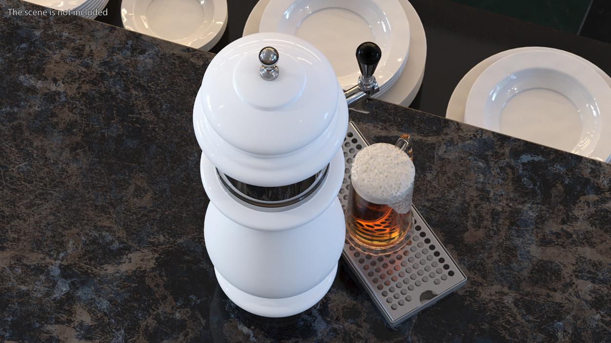 3D model Ceramic Faucet Draft Beer Tower with Beer Mug