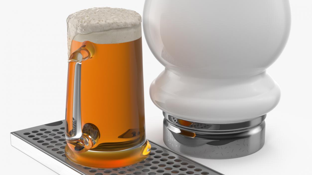 3D model Ceramic Faucet Draft Beer Tower with Beer Mug