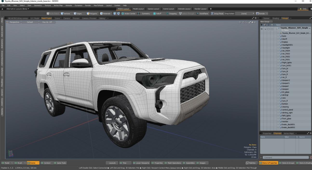 Toyota 4Runner SUV Simple Interior 3D model