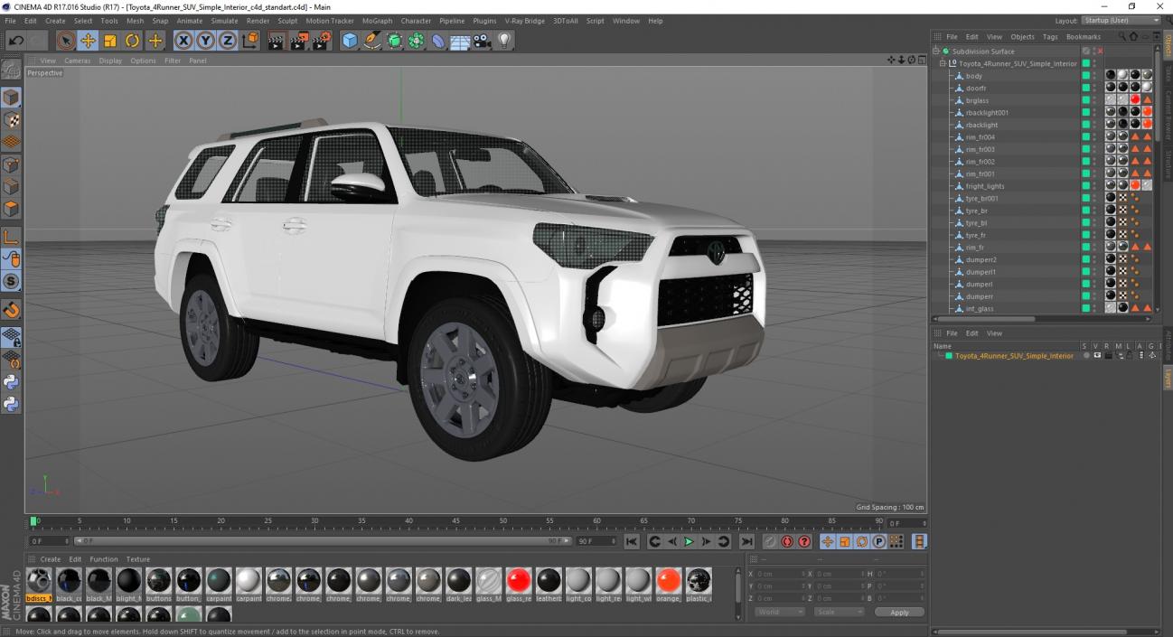 Toyota 4Runner SUV Simple Interior 3D model