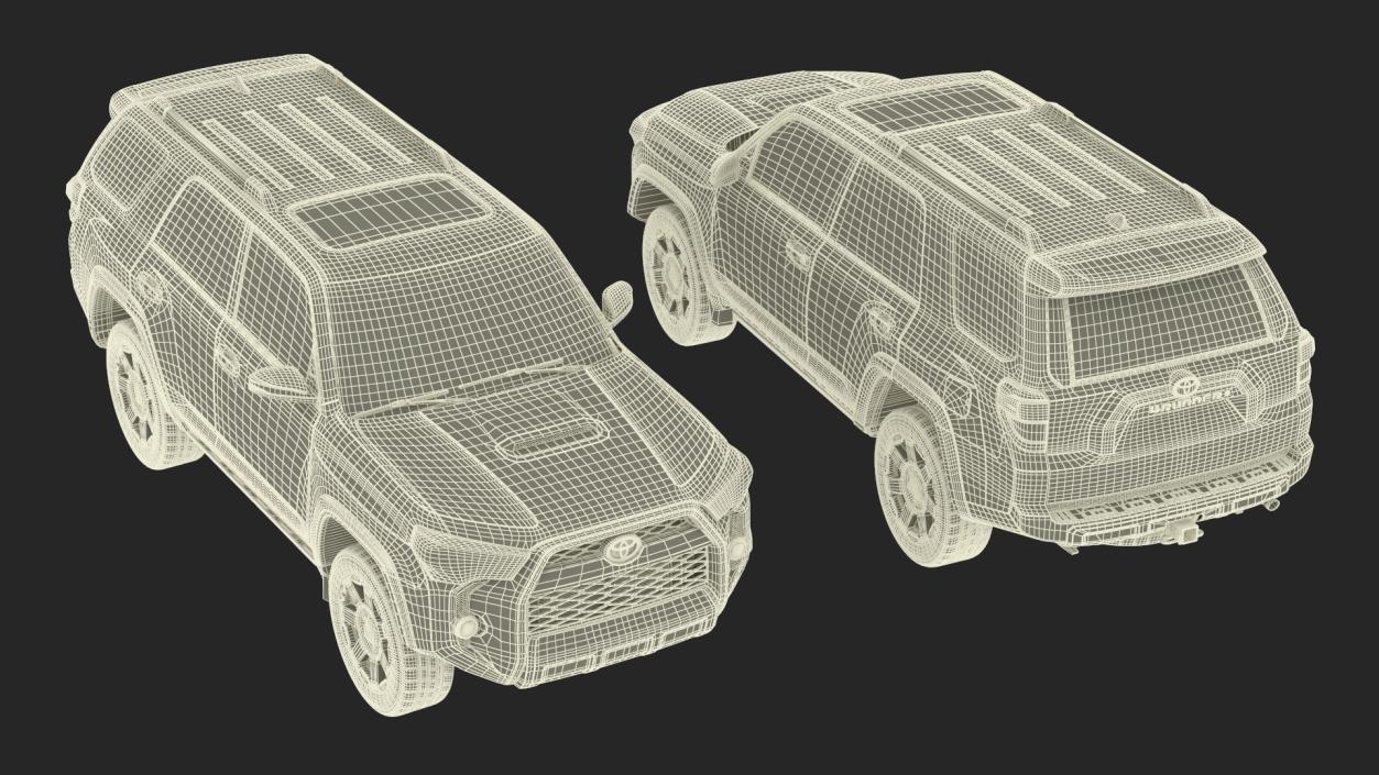 Toyota 4Runner SUV Simple Interior 3D model