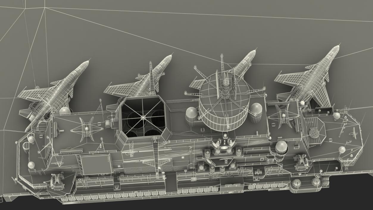 3D Aircraft Carrier with Airplanes