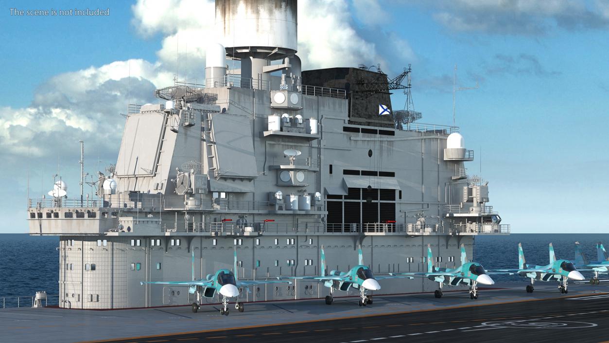 3D Aircraft Carrier with Airplanes