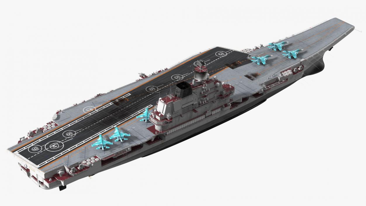 3D Aircraft Carrier with Airplanes