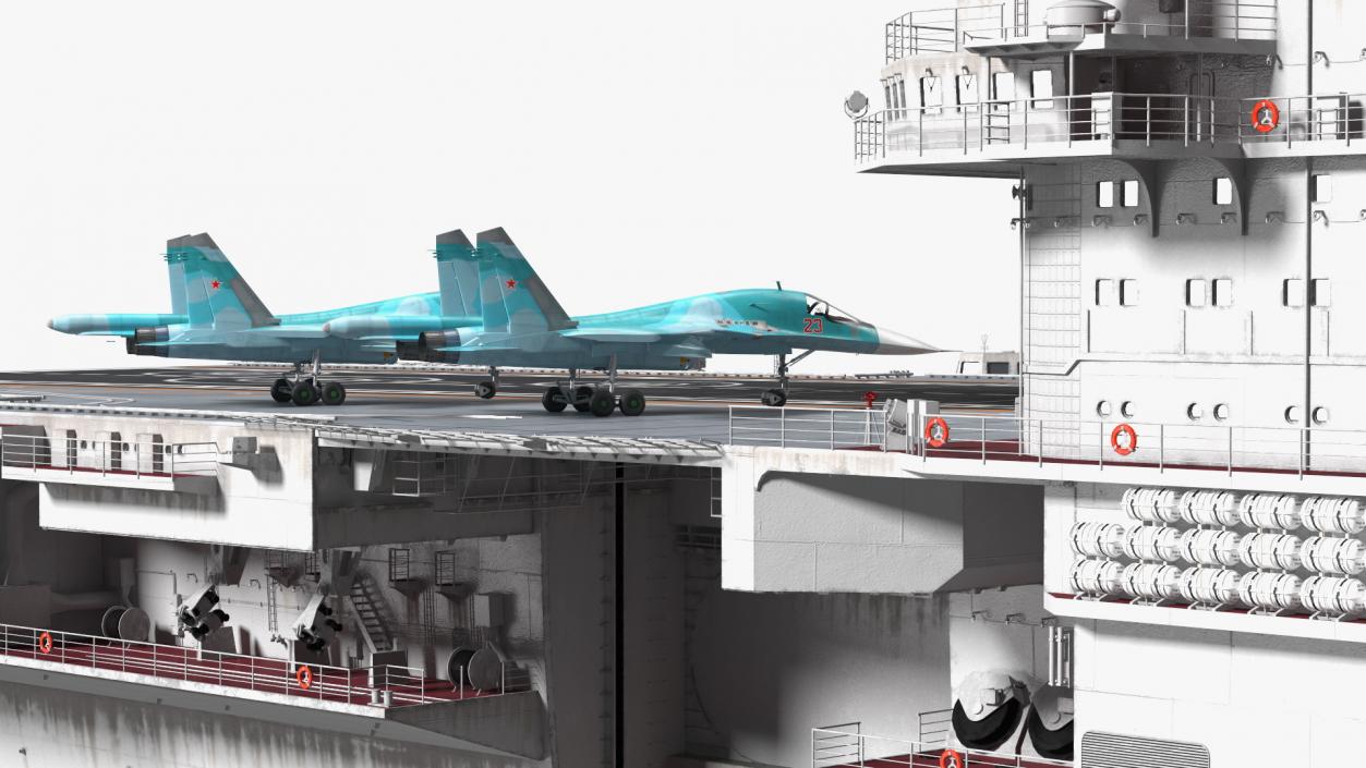 3D Aircraft Carrier with Airplanes