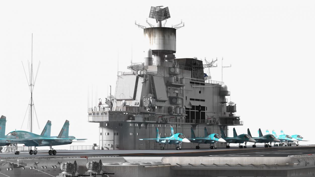 3D Aircraft Carrier with Airplanes