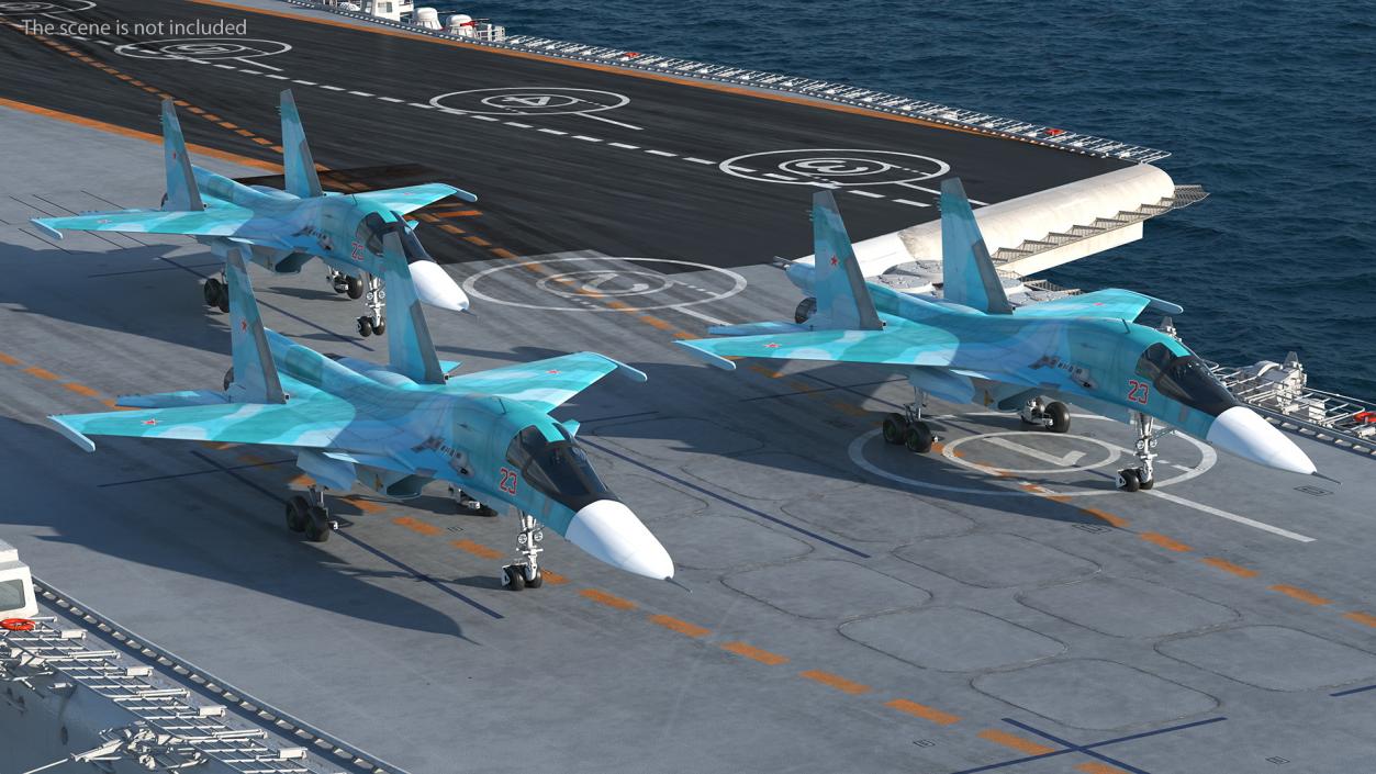 3D Aircraft Carrier with Airplanes