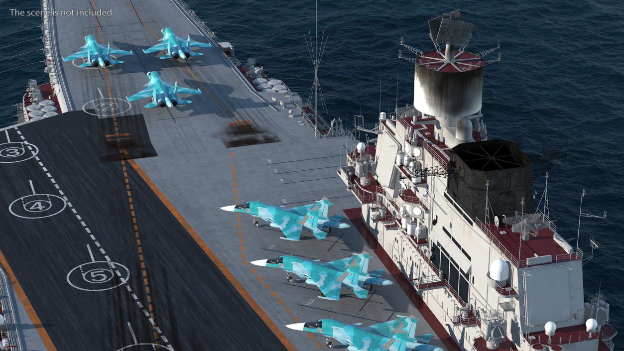 3D Aircraft Carrier with Airplanes