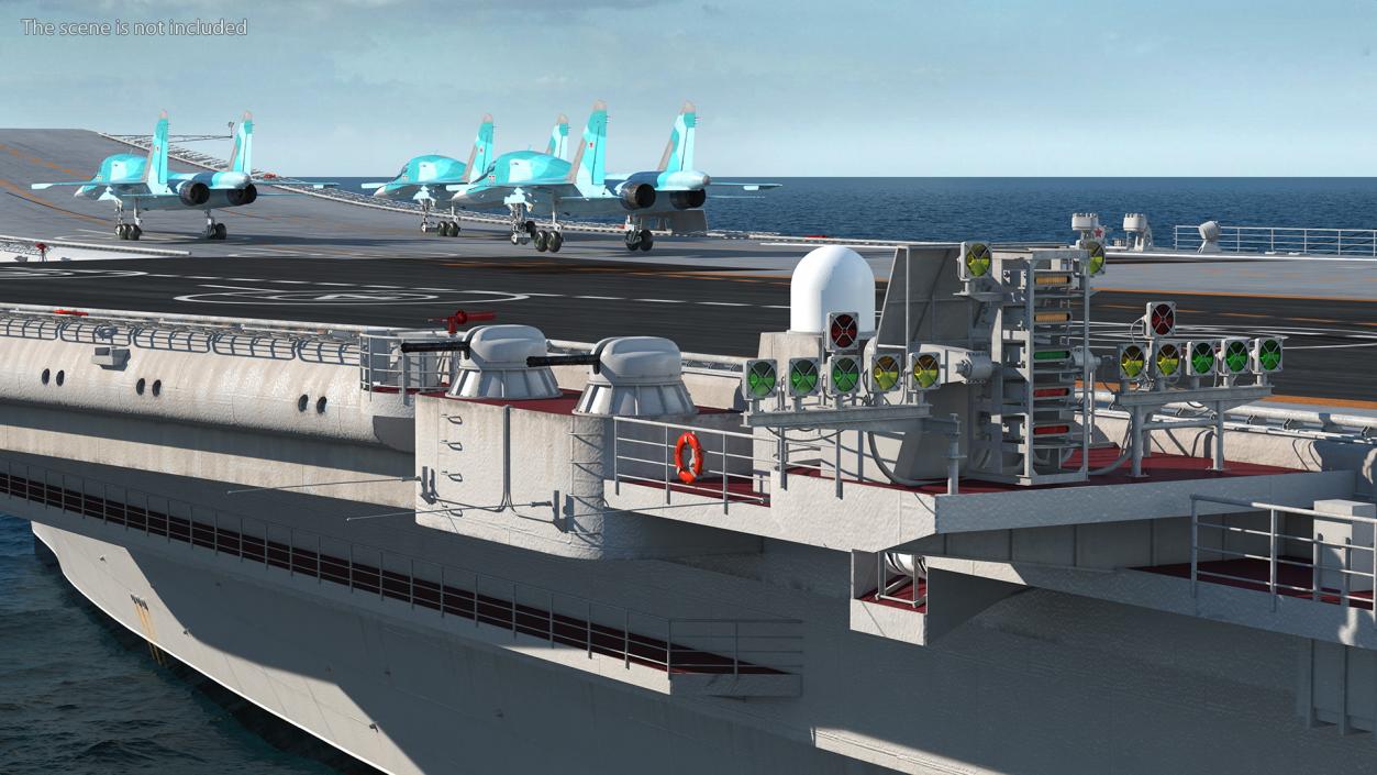 3D Aircraft Carrier with Airplanes