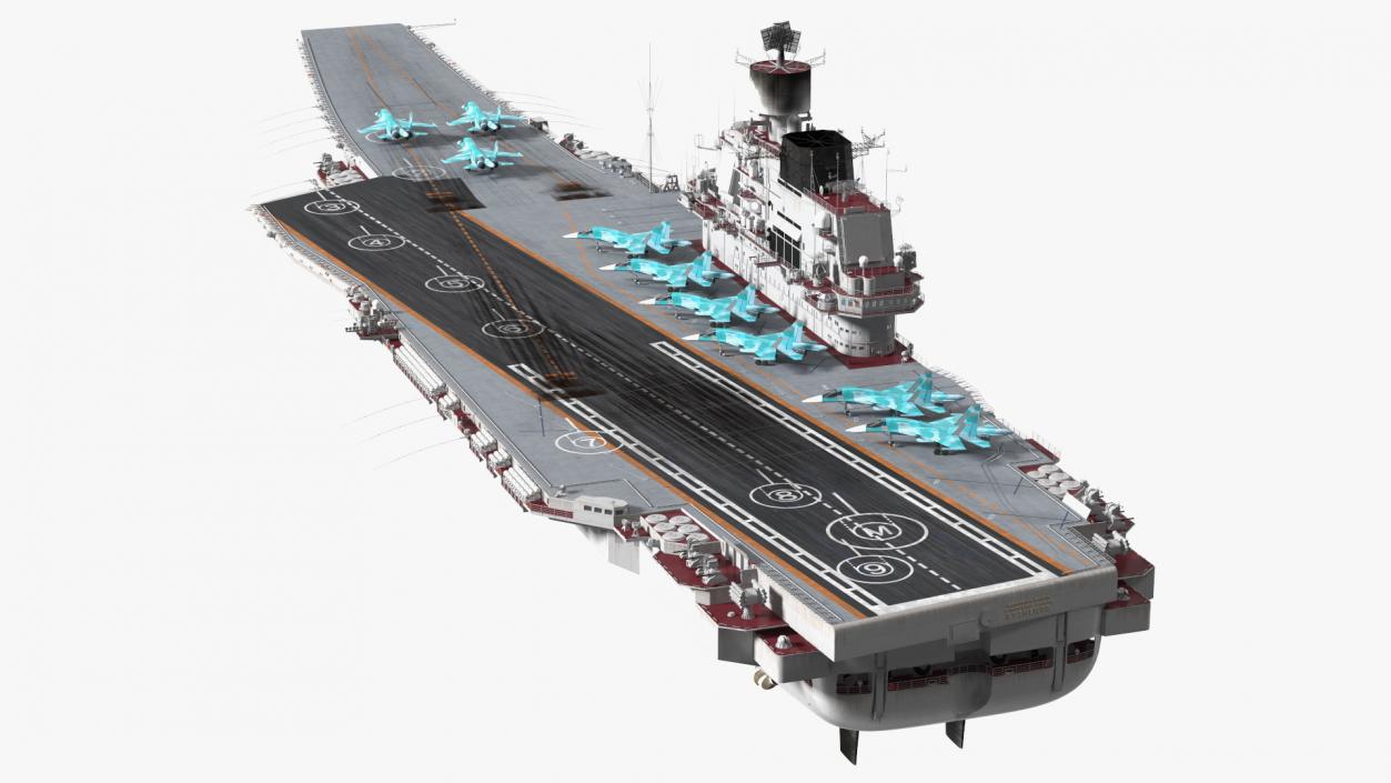 3D Aircraft Carrier with Airplanes