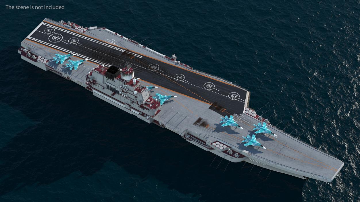 3D Aircraft Carrier with Airplanes