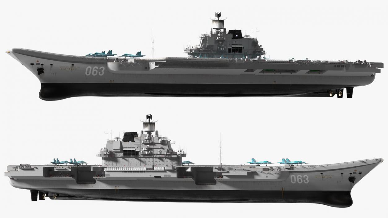 3D Aircraft Carrier with Airplanes