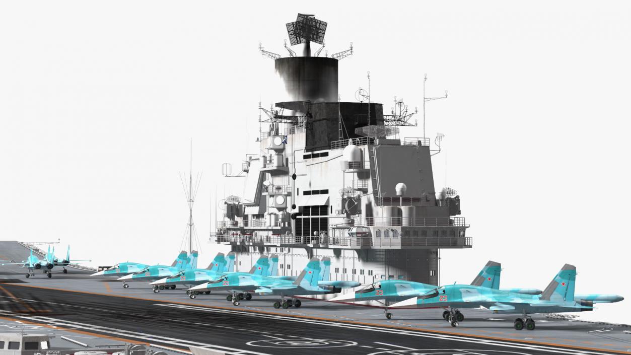 3D Aircraft Carrier with Airplanes