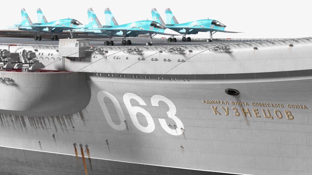 3D Aircraft Carrier with Airplanes