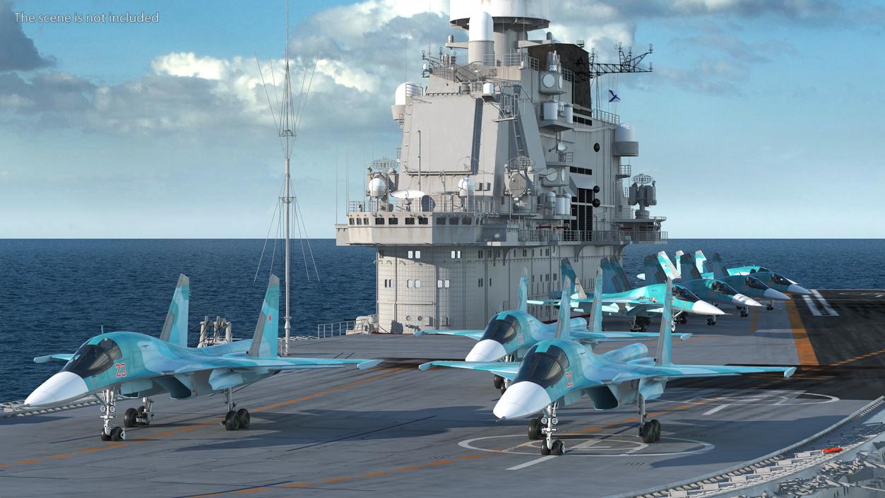 3D Aircraft Carrier with Airplanes