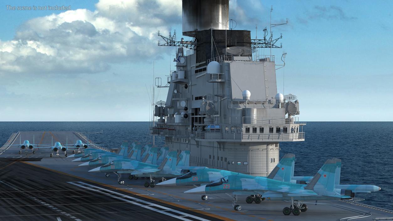 3D Aircraft Carrier with Airplanes