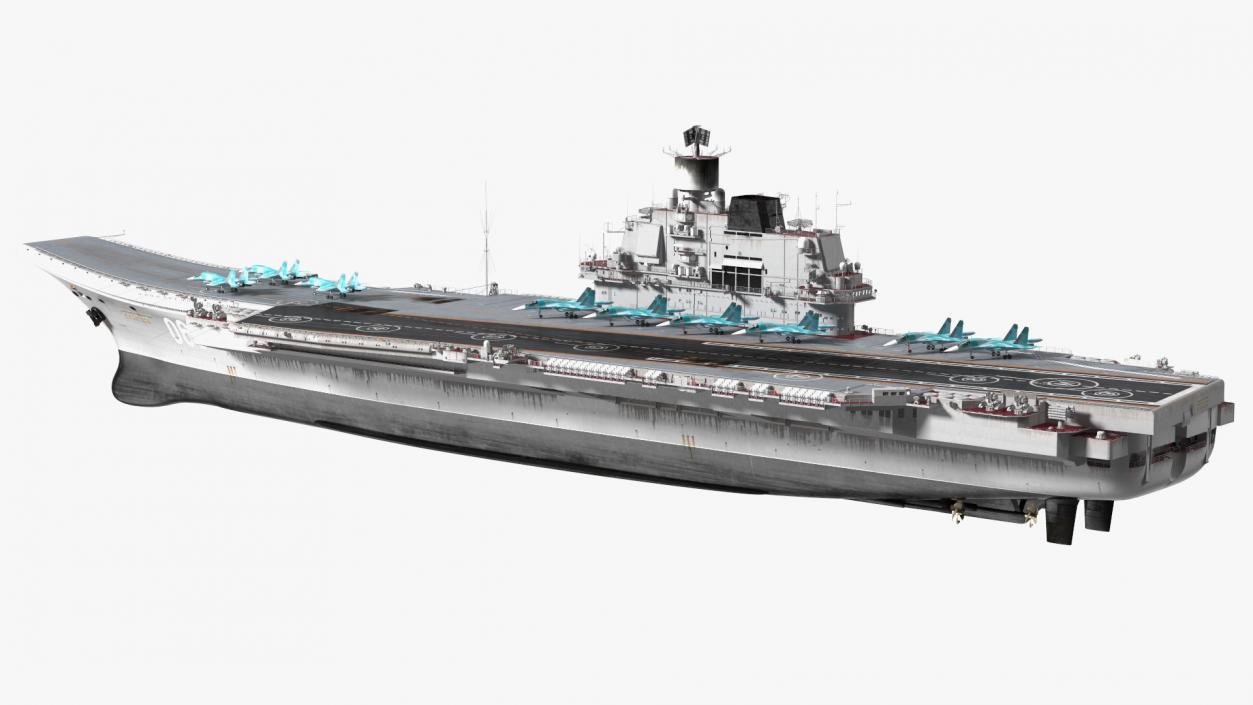 3D Aircraft Carrier with Airplanes