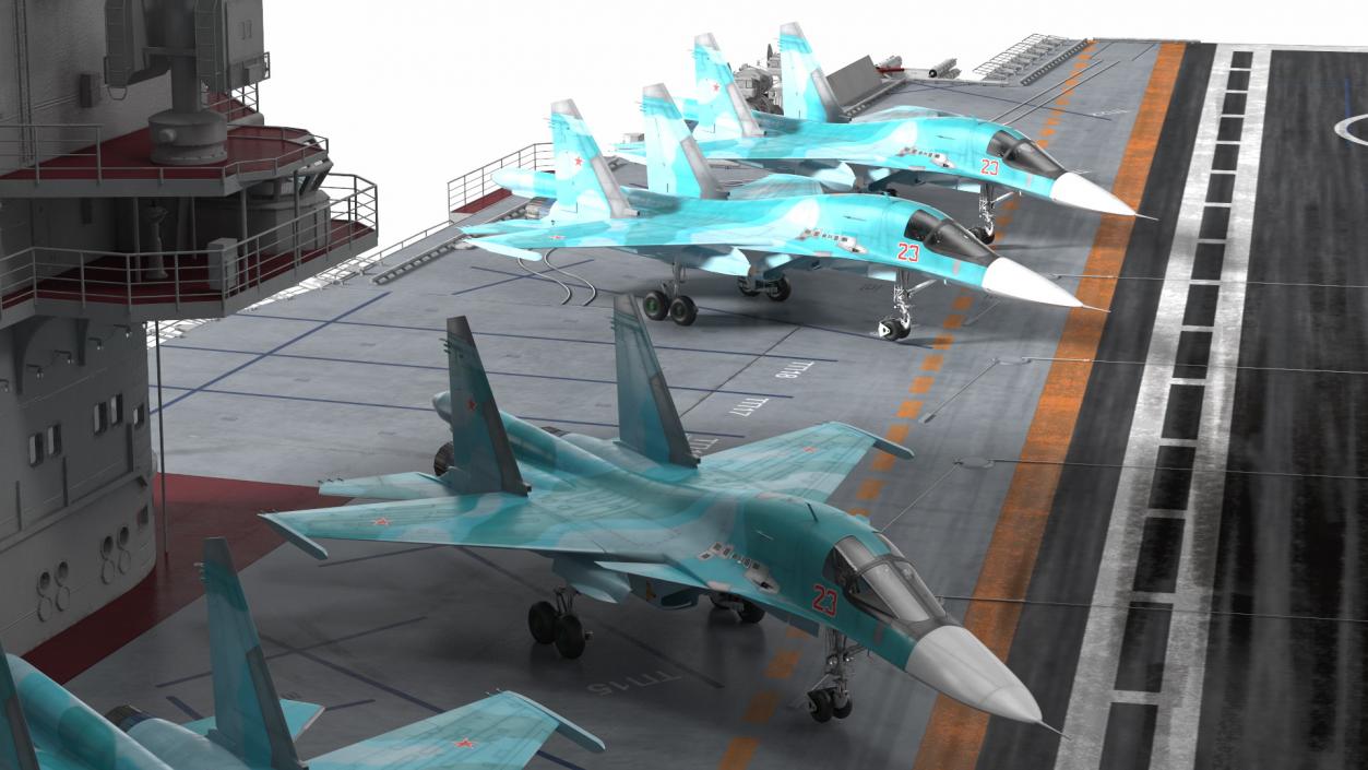 3D Aircraft Carrier with Airplanes