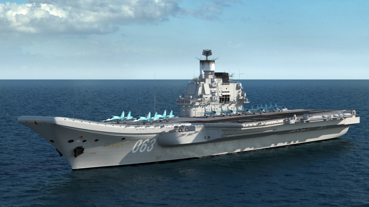 3D Aircraft Carrier with Airplanes