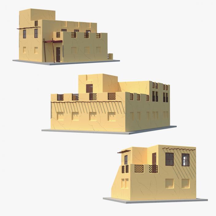 3D model Cartoon Arab Houses Collection