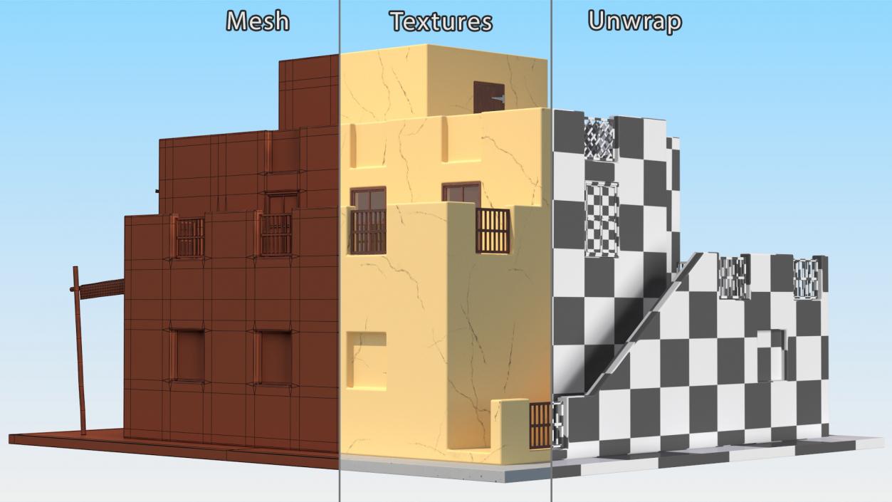 3D model Cartoon Arab Houses Collection