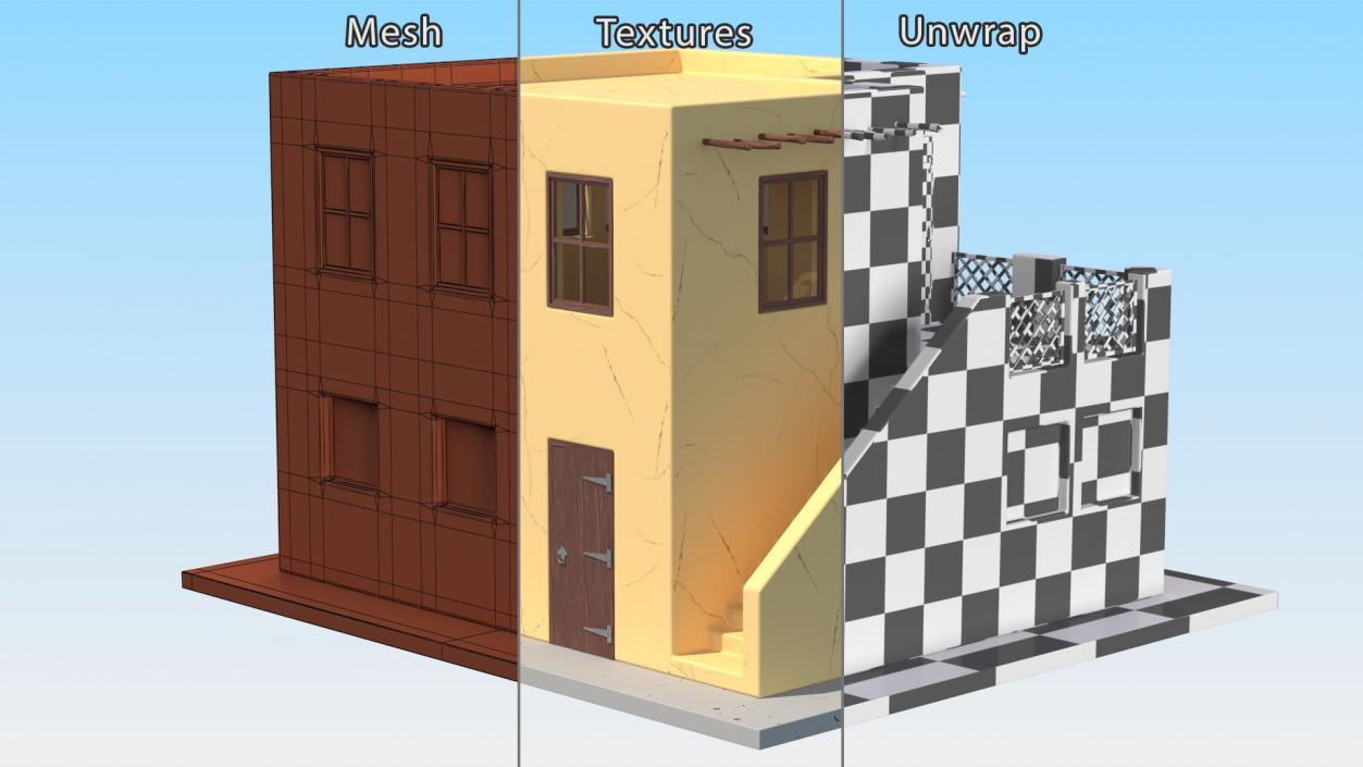 3D model Cartoon Arab Houses Collection