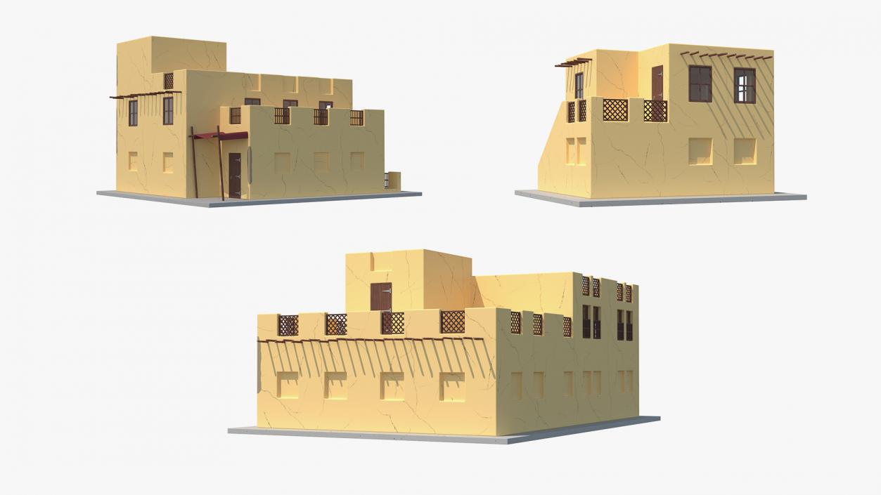 3D model Cartoon Arab Houses Collection