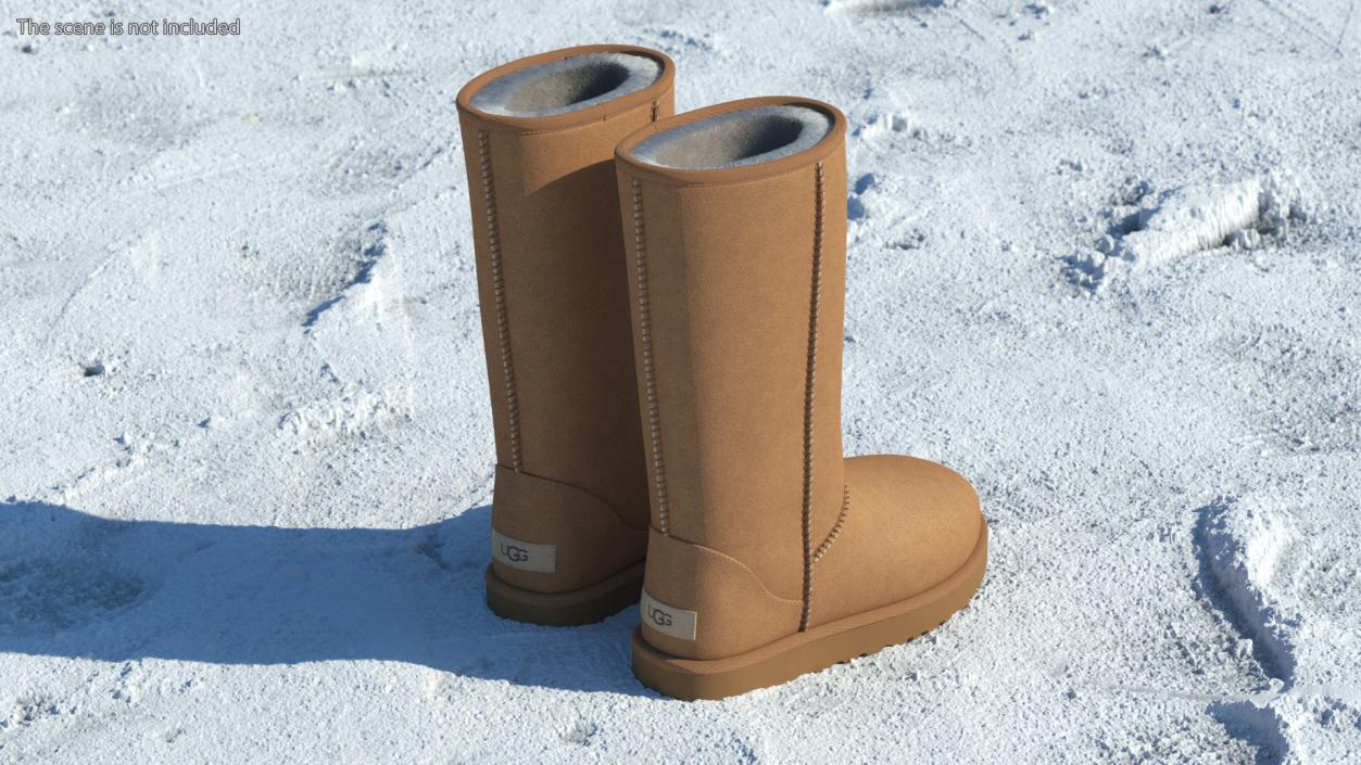 3D model UGG Australia Classic Tall Boots Fur Chestnut