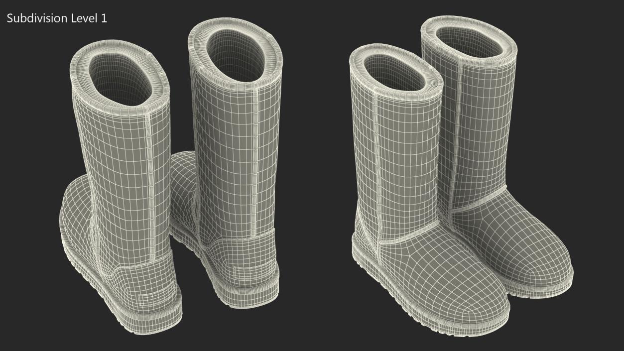 3D model UGG Australia Classic Tall Boots Fur Chestnut