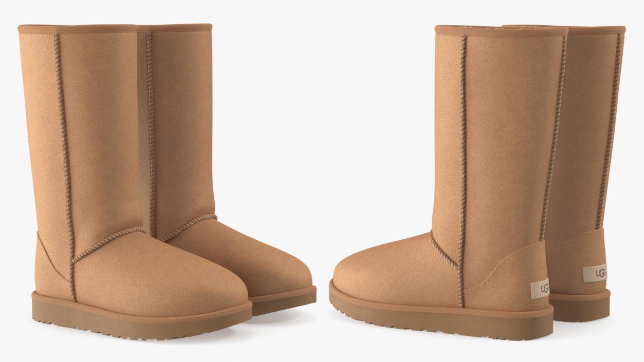 3D model UGG Australia Classic Tall Boots Fur Chestnut