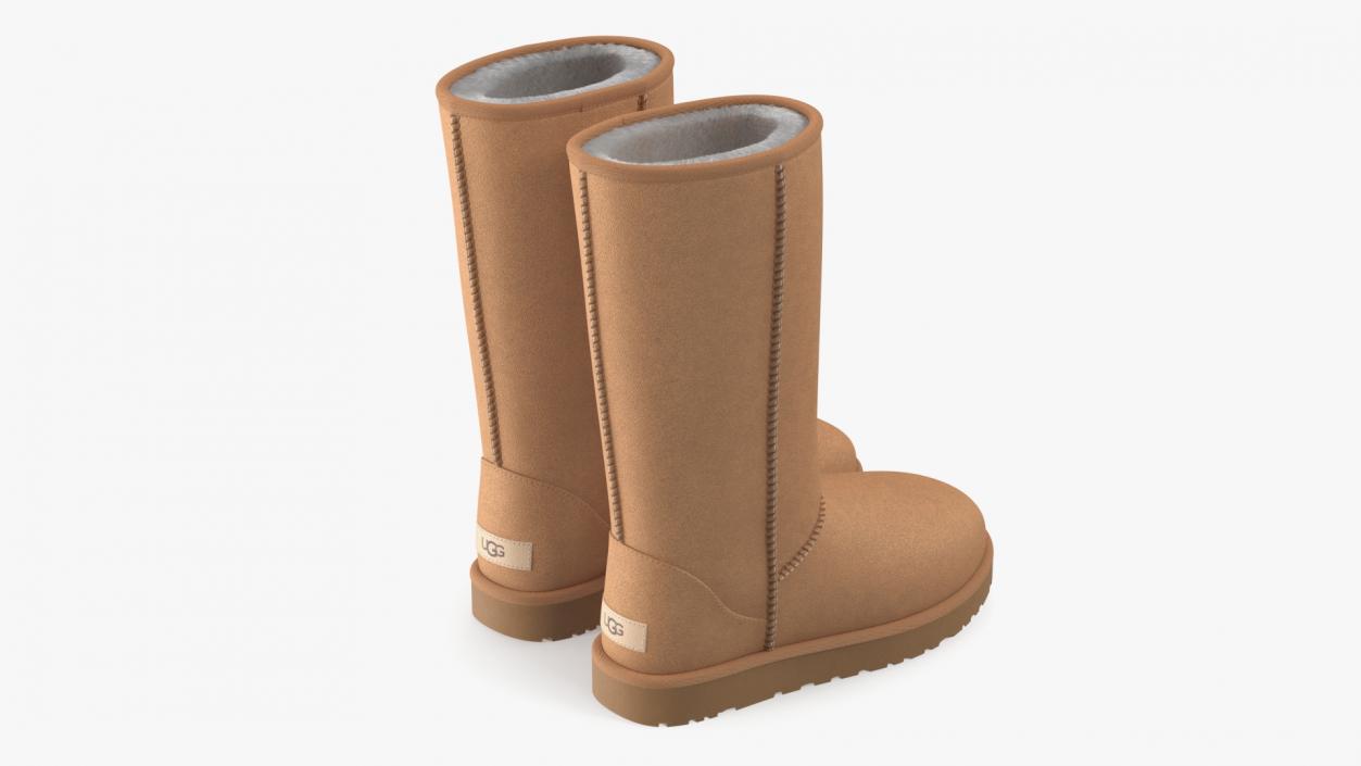 3D model UGG Australia Classic Tall Boots Fur Chestnut