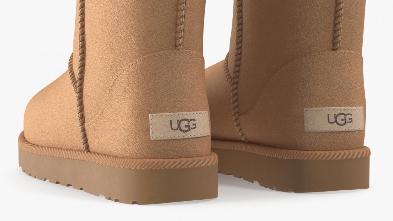 3D model UGG Australia Classic Tall Boots Fur Chestnut