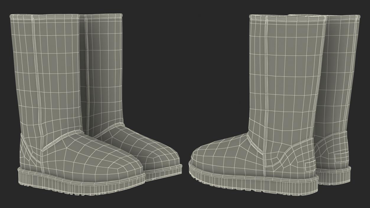 3D model UGG Australia Classic Tall Boots Fur Chestnut