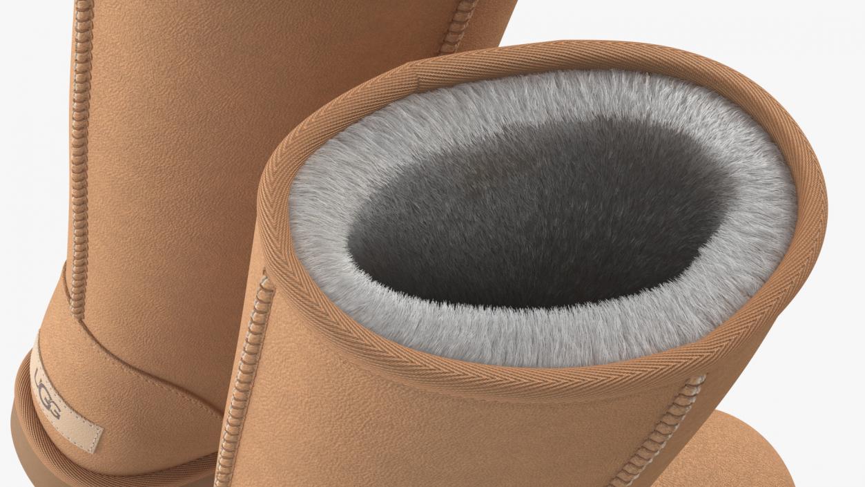 3D model UGG Australia Classic Tall Boots Fur Chestnut