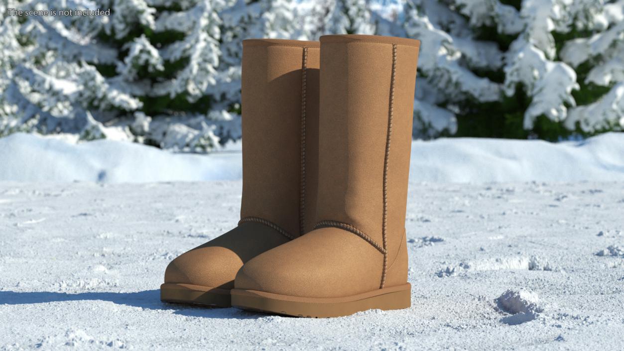 3D model UGG Australia Classic Tall Boots Fur Chestnut