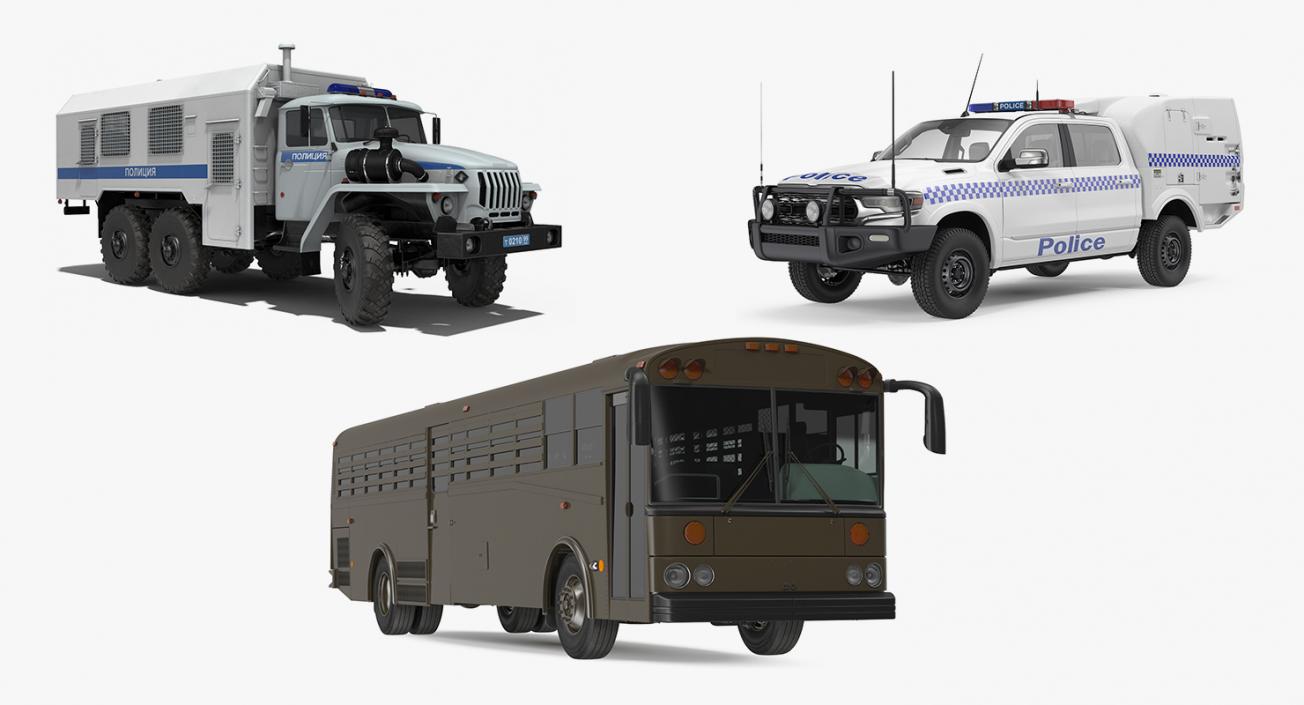 Prison Transport Rigged Collection 3D model