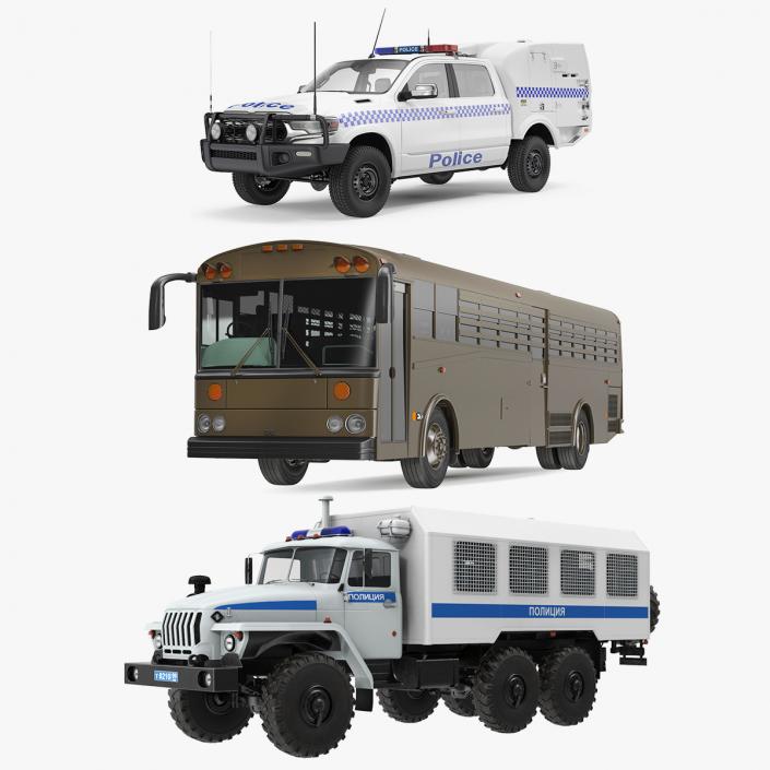 Prison Transport Rigged Collection 3D model