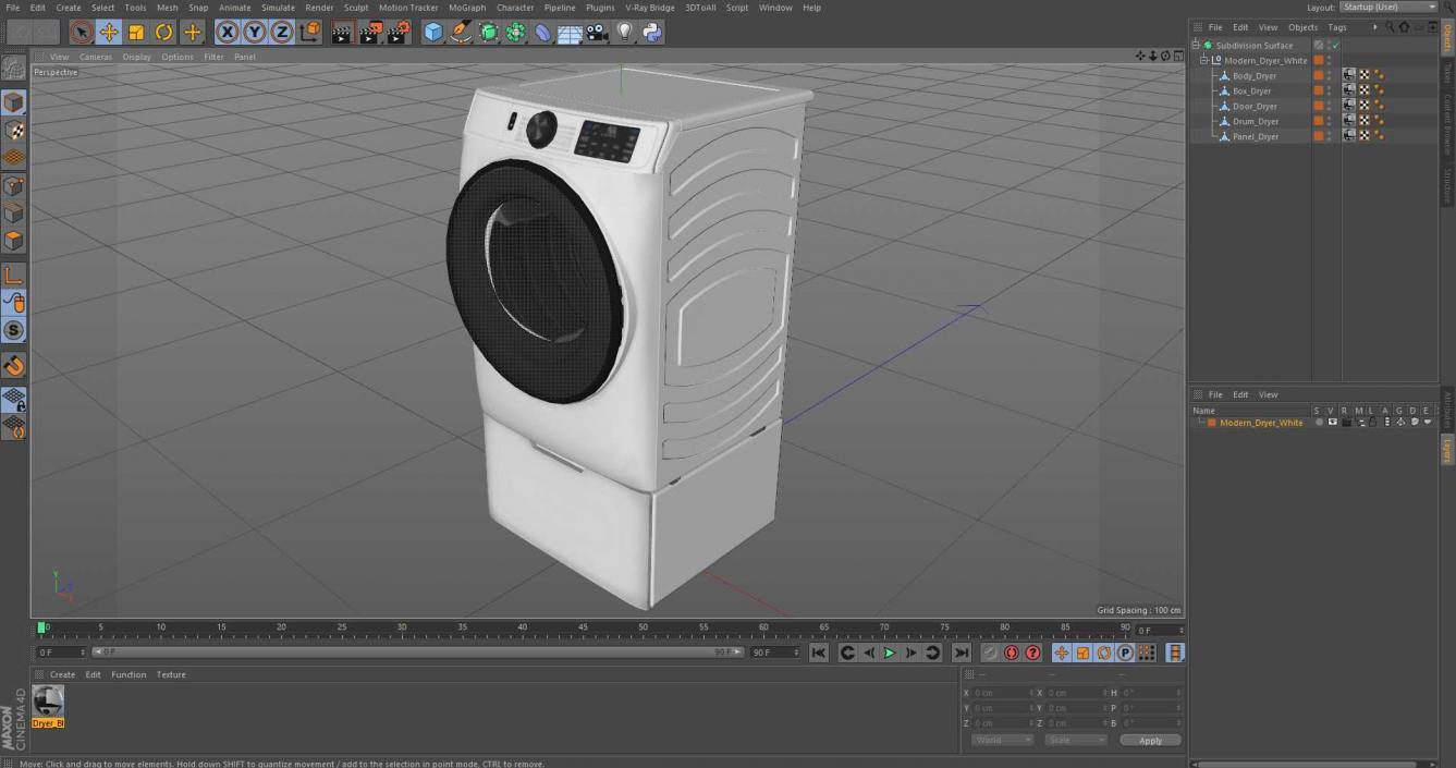 3D Modern Dryer White model