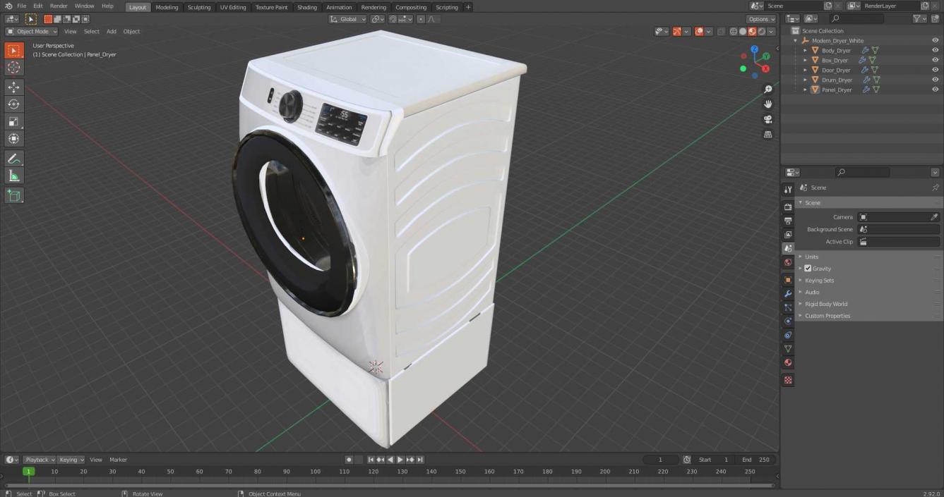 3D Modern Dryer White model