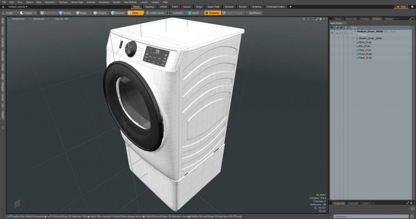 3D Modern Dryer White model