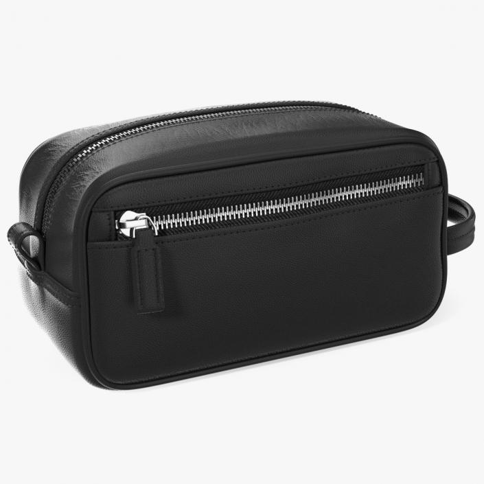 3D Leather Cosmetic Bag Closed Black model