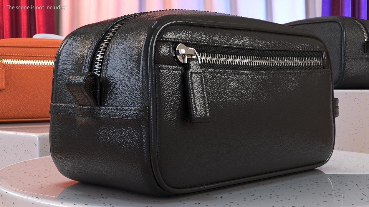 3D Leather Cosmetic Bag Closed Black model