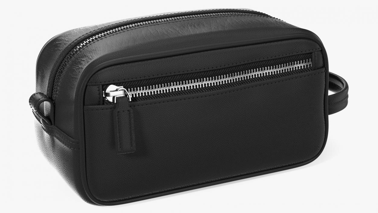 3D Leather Cosmetic Bag Closed Black model