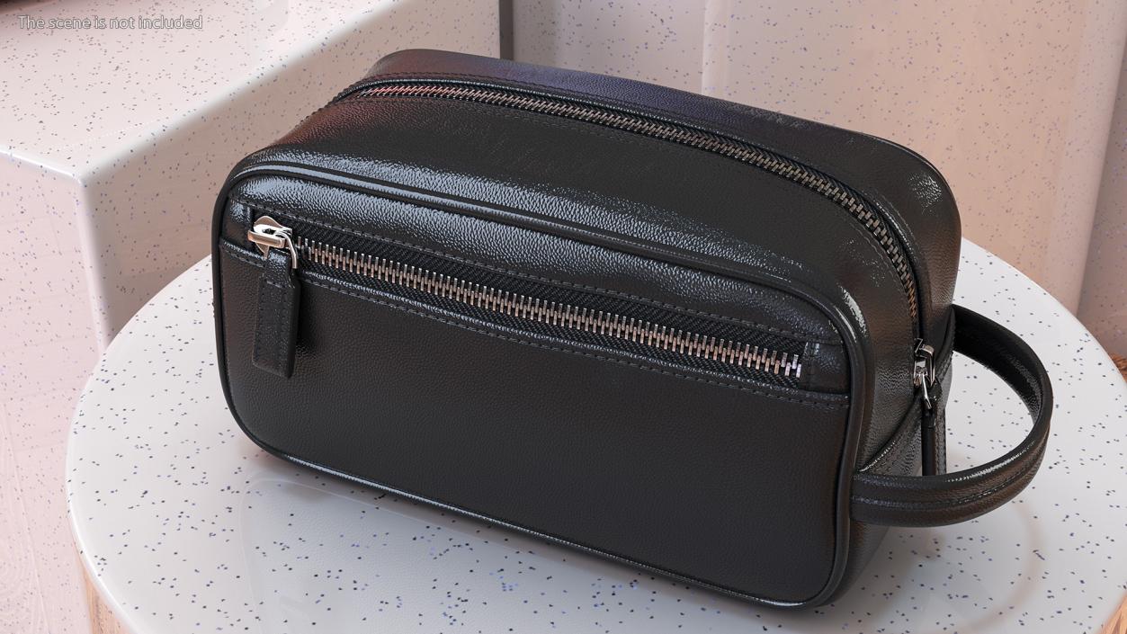 3D Leather Cosmetic Bag Closed Black model