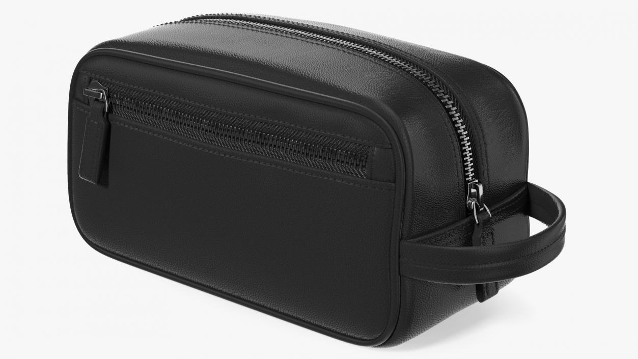 3D Leather Cosmetic Bag Closed Black model