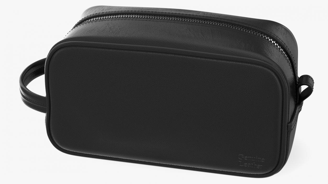 3D Leather Cosmetic Bag Closed Black model