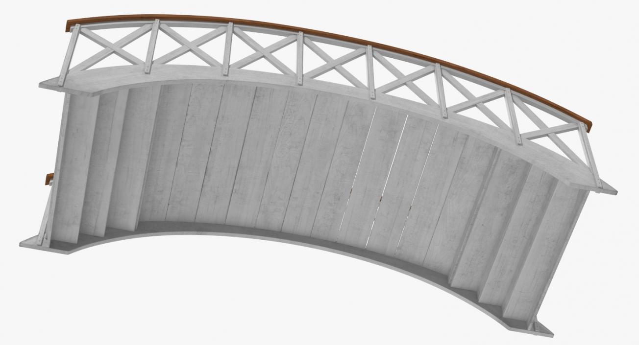 Garden Wooden Footbridge 3D model