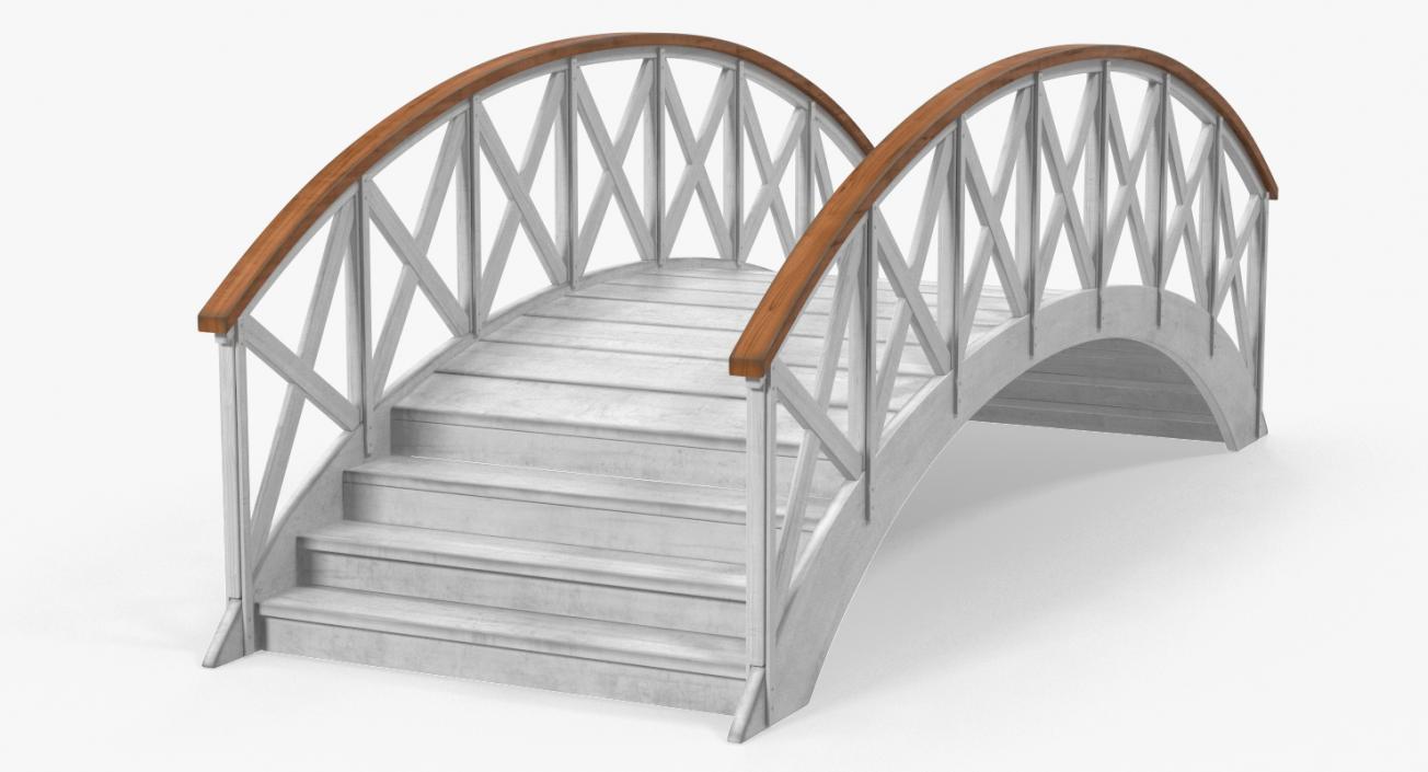 Garden Wooden Footbridge 3D model