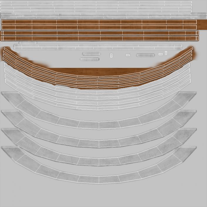 Garden Wooden Footbridge 3D model